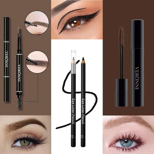 Vista 6 de Kit completo de maquillaje para mujer, kit de maquillaje todo en uno con sombra de ojos, delineador de ojos, cejas, brillo de labios, maquillaje