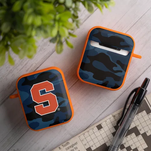 Vista 2 de AFFINITY BANDS Syracuse - Funda compatible con Apple AirPods Generaciones 1 y 2 de camuflaje naranja