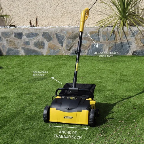 Vista 2 de Barredora de Césped Artificial de Roll & Comb, Rastrillo Eléctrico con Cable para Césped Artificial, Regalo de Jardinería Genial, Colector de Hojas
