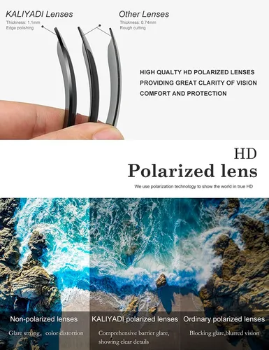 Vista 6 de KALIYADI Gafas de sol polarizadas para mujer, estilo retro redondo vintage y protección UV