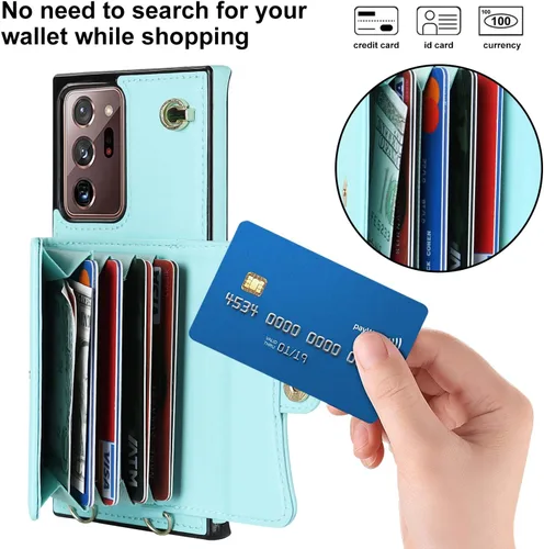 Vista 3 de Funda para Samsung Galaxy Note 20 de 6.7 pulgadas, bandolera con correa de hombro, funda protectora de moda para Galaxy Note 20 (azul)