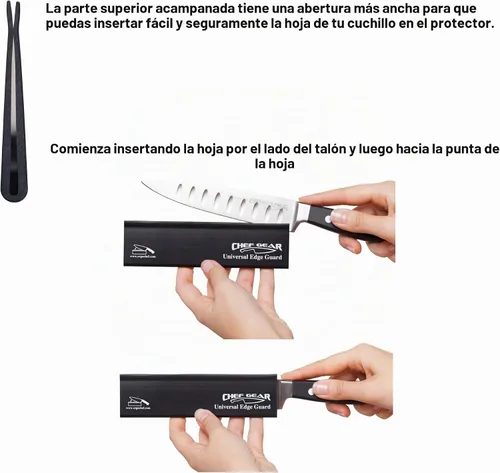 Vista 3 de Ergo Chef Protector Universal de Borde de Hoja de Cuchillo de 10.5 Pulgadas x 1.5 Pulgadas para Cuchillos de hasta 10" de Hoja, Plástico ABS negro