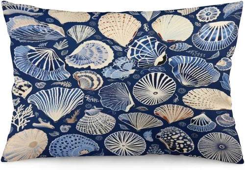 Vista 20 de Funda de almohada divertida de calavera de Halloween de 12 x 20 pulgadas, funda de almohada rústica de Halloween con cremallera oculta, suave