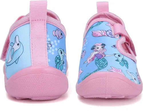 Vista 3 de FANTURE Zapatos de agua para niños y niñas, lindas sandalias acuáticas, playa, piscina, parque acuático, tenis acuáticos, para niños pequeños