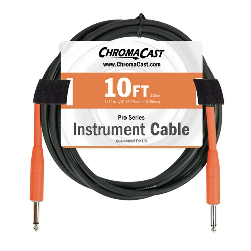 Vista 9 de ChromaCast Pro Series CC-PSCBLSS cables para instrumentos con extremos derechos, Vainilla crema