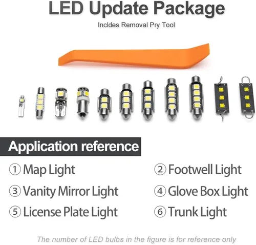 Vista 9 de nsautolighting Kit de 13 bombillas LED para interiores para Chevy Corvette C6 2005 2006 2007 2008 2009 2010 2011 2012 2013 Super brillante 6000K
