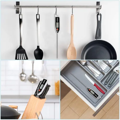Vista 5 de Termómetro de Alimentos para Carne, Termómetro Digital para Dulces y Cocina, Termómetro de Cocina de Lectura Instantánea para Parrilla BBQ, Aceite
