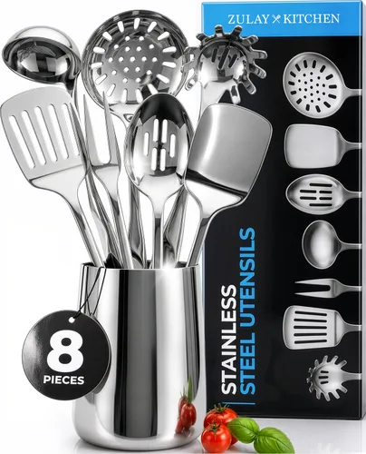 Vista 20 de Zulay Kitchen Juego de utensilios de cocina de acero inoxidable de 5 piezas