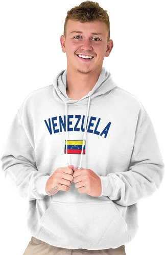 Vista 4 de Brisco Brands Venezuela Country Flag - Sudadera con capucha para mujer y hombre