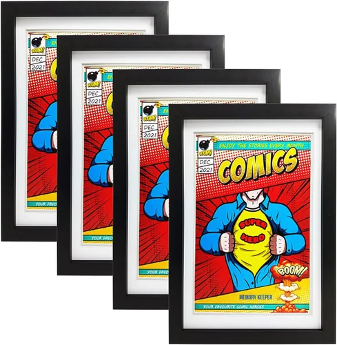 Vista 7 de Marco para cómics, 2 unidades, protección UV, se adapta a cómics actuales de hasta 6 3/4 x 10 1/4 pulgadas, se adapta a bolsas y fundas de cómics