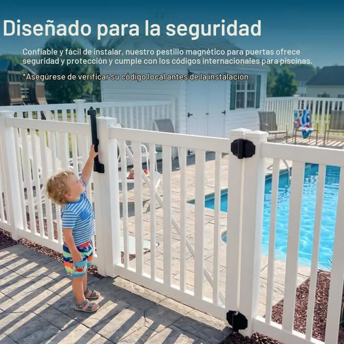Vista 4 de Weatherables Trident - Pestillo para puerta de seguridad infantil de 10 pulgadas – Pestillo de puerta de polímero de nailon resistente con cerradura