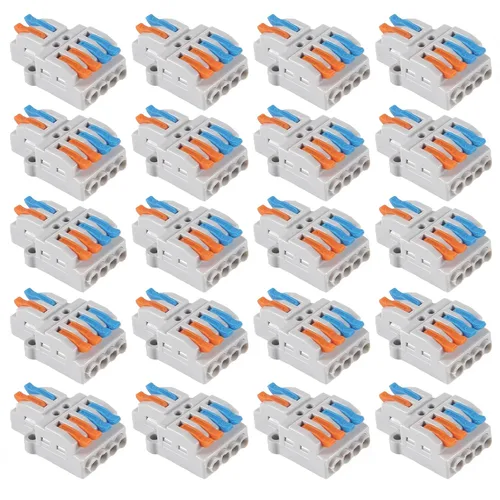 Vista 15 de DIANN 10 piezas de conectores de alambre de palanca 2 en 4 salidas para empalmes en línea de circuito Conector de alambre eléctrico 28-12 AWG 10pcs
