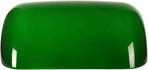 Vista 2 de Cubierta de repuesto de pantalla de lámpara de banqueros de vidrio verde, L8.85 W5.11