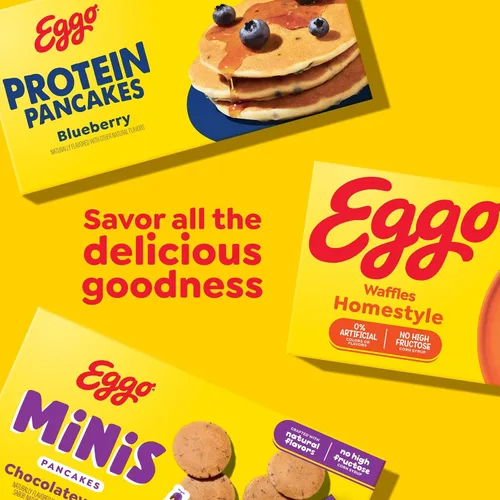 Vista 8 de Eggo Waffles con chispas de chocolate, comida para el desayuno, 24 gofres (congelados)