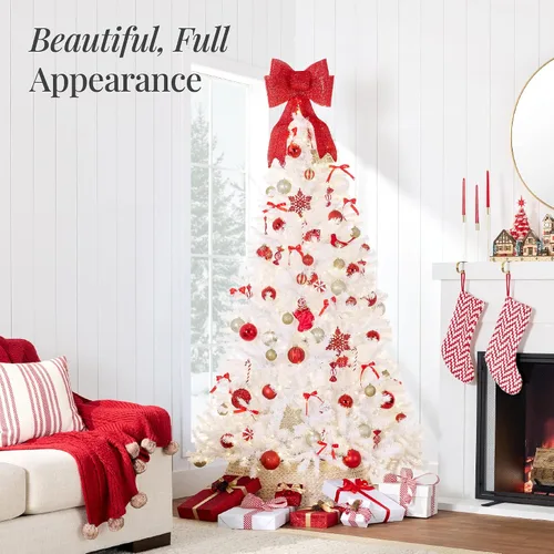 Vista 153 de Best Choice Products Árbol de Navidad azul bebé preiluminado de 6 pies, decoración navideña artificial completa con 947 puntas de rama, 250 luces