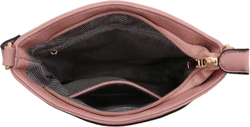 Vista 39 de Bolso bandolera clásico de tamaño mediano con placa dorada