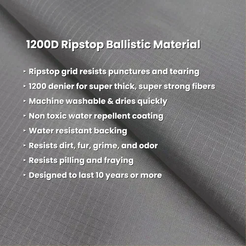 Vista 5 de K9 Ballistics Almohadilla Resistente Ripstop para Jaula de Perro - Alfombra Duradera y Lavable a Máquina para Perrera y Viaje para Cachorros