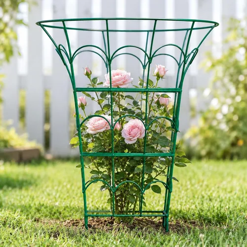 Vista 17 de Soportes de peonía para plantas de exterior, estacas de dalia de 18.5 x 22.9 pulgadas Negro