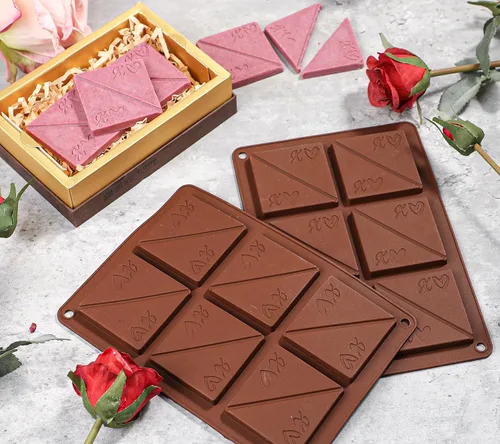 Vista 7 de Webake Molde cuadrado para chocolate, paquete de 2 moldes de silicona para chocolate de conversación, molde de chocolate para parejas románticas
