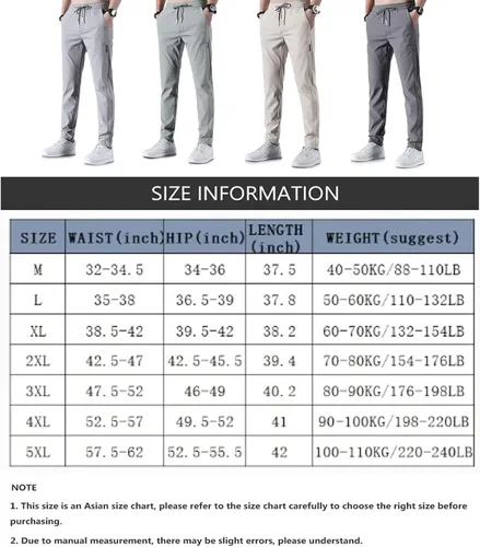 Vista 6 de LELEBEAR Janenisa - Pantalones elásticos de secado rápido para hombre, de seda de hielo, transpirables, de secado rápido, elásticos, cómodos y suaves