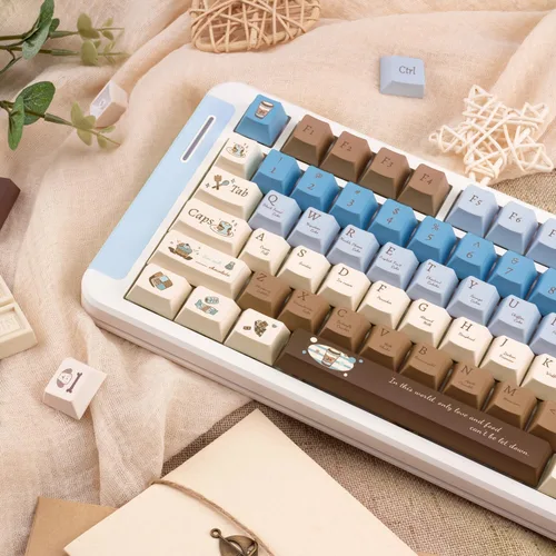Vista 3 de 130 Keycaps PBT Tema Chocolate Sal Marina Keycaps Lindas Perfil Cherry Sublimación por Tinte Juego de Teclas Personalizadas para Interruptores