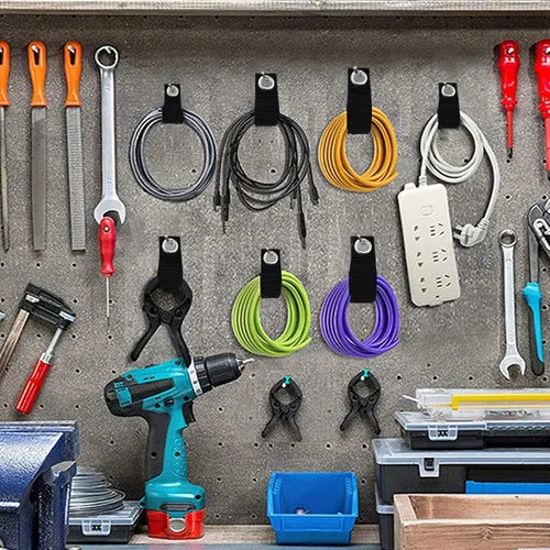 Vista 6 de Zkptops Organizador de cables de extensión, correas de almacenamiento resistentes, correas de gancho y bucle, accesorios de almacenamiento