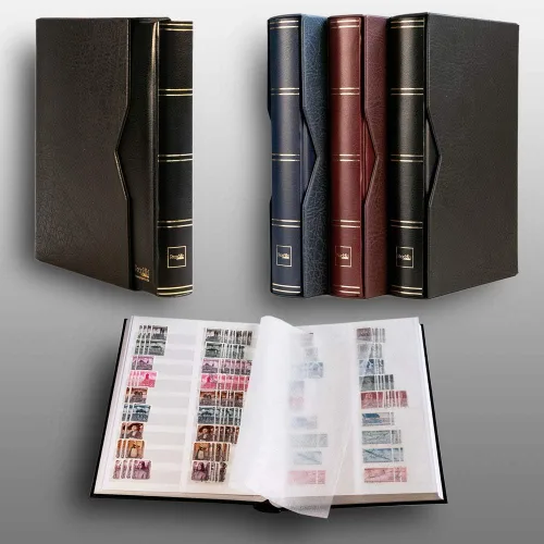 Vista 2 de Prophila stockbook 60 White Divided Sides Acolchado con estuche Negro