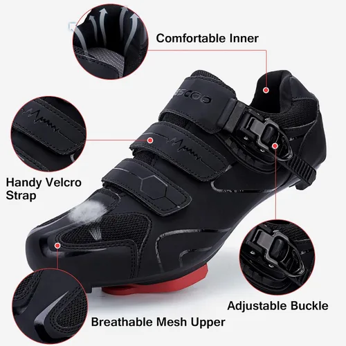 Vista 4 de Zapatos de ciclismo unisex compatibles con pelaton para interiores y exteriores, zapatos de equitación para hombres y mujeres Delta Tacos con clip