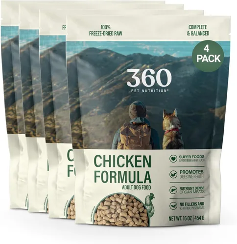 Vista 17 de 360 Pet Nutrition Alimento crudo liofilizado para perros – Receta de carne de res con hígado y órganos, alta proteína con omega-3, frutas, verduras