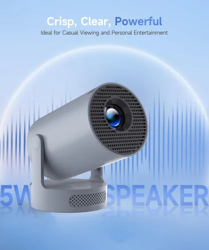 Vista 3 de Magcubic Mini Proyector 4K de Soporte, Proyector Portátil con WiFi 6 y Bluetooth 5.4, Altavoz de Base de Sonido de 5W, Proyector Inteligente