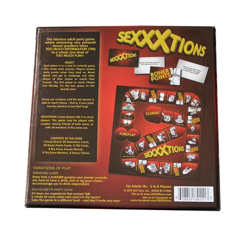 Vista 4 de SEXXXtions: emocionante juego para fiestas de adultos que convierte a las TMI en algo mucho más divertido. Por Hot Toys.