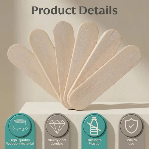 Vista 4 de Tioncy 500 mini palitos para manualidades de 1.57 x 0.39 x 0.08 pulgadas, palitos pequeños de madera para helados naturales para adultos, bricolaje