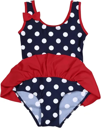 Vista 4 de CHICTRY Traje de baño con falda de una pieza con lunares y volantes