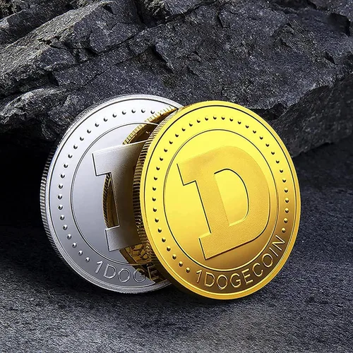 Vista 3 de Dogecoin Moneda conmemorativa 2021 de 2 piezas de 1 onza chapada en oro, plateada, monedas coleccionables de edición limitada Dogecoin con cubierta