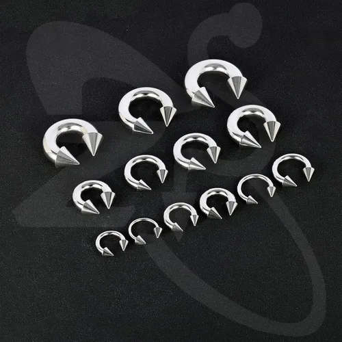 Vista 4 de ZS Piercing de acero quirúrgico con púas, 00G 0G 2G 4G 6G 8G 12G 16G PA anillos CBR nariz, tabique tragus, labio, oreja, cuerpo, joyería