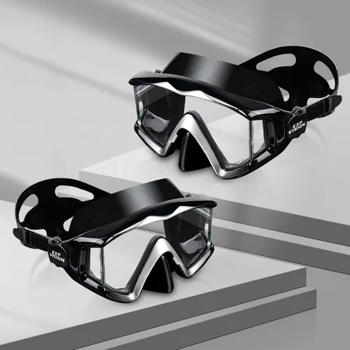 Vista 17 de Máscara de buceo Pano 3 para adultos, máscara de esnórquel de vidrio templado, máscara de natación antivaho sin fugas, gafas de natación con Azul