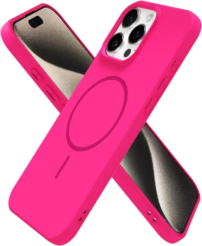 Vista 27 de Oakxco Funda de Silicona Mag Safe para iPhone 12 Pro Max, Funda Magnética Delgada y Fina Compatible con Carga Inalámbrica MagSafe, Bonita Funda
