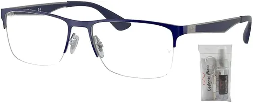 Vista 2 de Ray-Ban RX6335 - Lentes rectangulares para hombres y mujeres + paquete con kit de lentes de cortesía de diseñador iWear