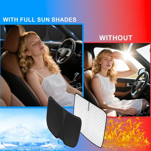 Vista 3 de KMF 6 piezas de parasoles gruesos para Mazda 3 Hatchback (No Sedán) 2014-2018 Accesorios, parasoles completos para parabrisas y ventanas de coche