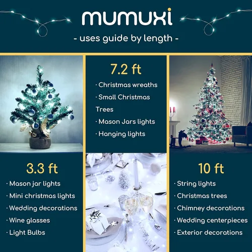 Vista 7 de MUMUXI 20 guirnaldas de luces LED de 7.2 pies