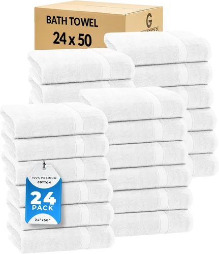 Vista 48 de GOLD TEXTILES Juego de 24 toallas de baño negras de alta absorción, multiusos, secado rápido, para piscina, gimnasio, hotel, spa