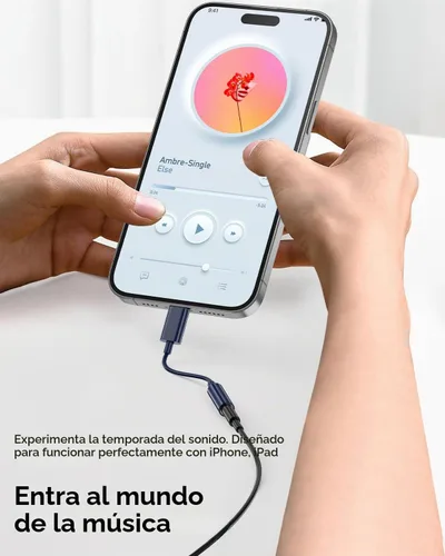 Vista 2 de Adaptador USB C a conector de auriculares de audio de 0.138 in (paquete de 2), cable auxiliar a USB C compatible con iPhone 17/16/15, iPad Pro Azul