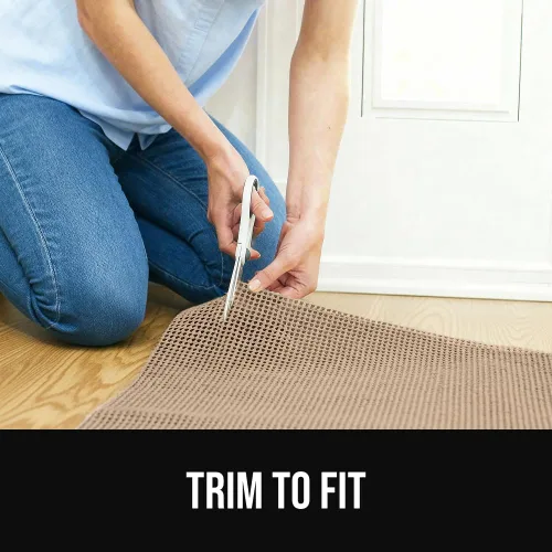Vista 7 de GORILLA GRIP® Almohadilla de agarre gruesa de doble cara para suelos de madera dura, transpirable, antideslizante y antideslizante debajo de la Beige