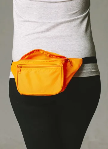 Vista 4 de Cangurera Premium Funny guy - Diferentes estilos disponibles, talla única , Anaranjado Neón