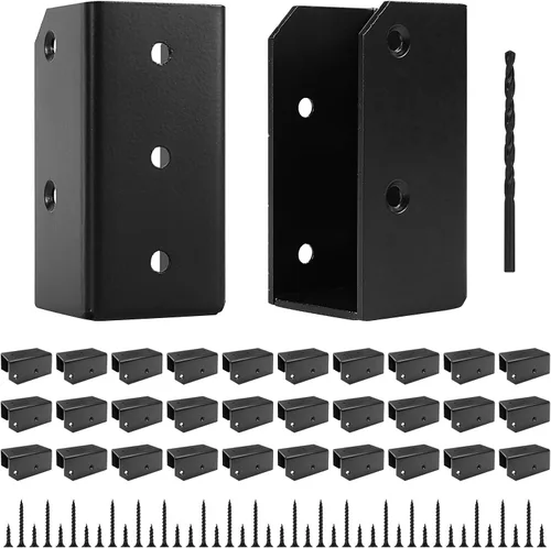 Vista 11 de Conectores de soportes para barandilla de cubierta, soportes de 2 x 4 (real 1.5 x 3.5 pulgadas) para barandilla de valla, pasamanos, escaleras