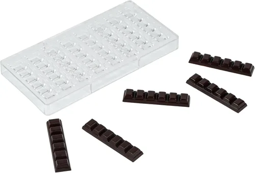 Vista 30 de Restaurantware Pastry Tek Molde para Barra de Chocolate de 10.8 x 5.3 Pulgadas 1 Molde de Chocolate Apto para Lavavajillas - 4 Cavidades Molde