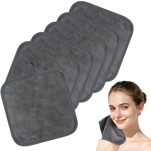 Vista 22 de SINLAND Paños faciales de microfibra de secado rápido toallita de lavado de 8 x 8 pulgadas paño de lavado facial absorbente suave paños removedores