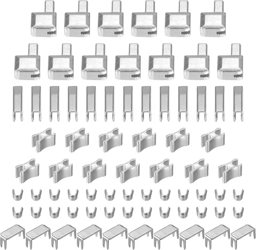 Vista 16 de uxcell Kits de reparación de cremallera, caja de retención deslizante de cierre de metal #5, pasadores de inserción y tapones inferiores superiores
