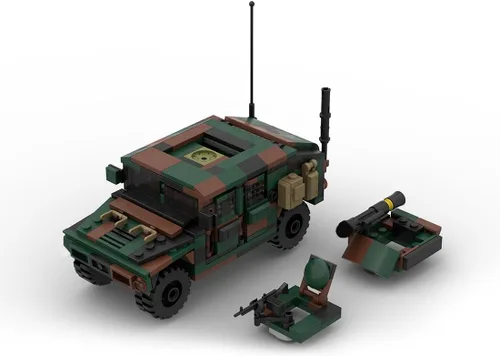 Vista 7 de Kit de construcción de vehículos blindados M998A1 de Karoyd Technic, juego de bloques de construcción de la serie militar blindada (355 piezas)