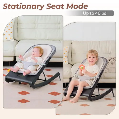 Vista 3 de VaVaSoo Silla mecedora para bebé, mecedora eléctrica para bebé y asiento